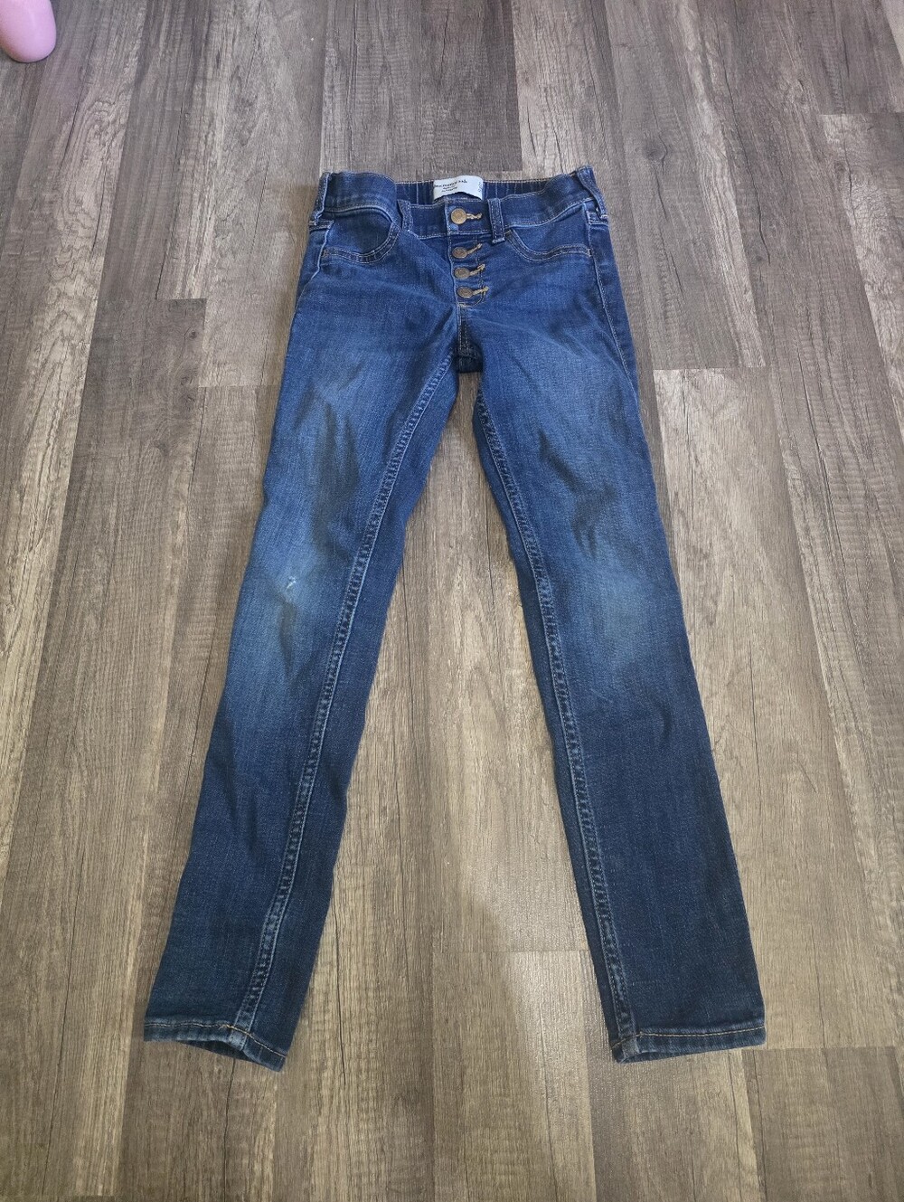 abercrombie kids Dark Blue Skinny Button-Fly Jeans